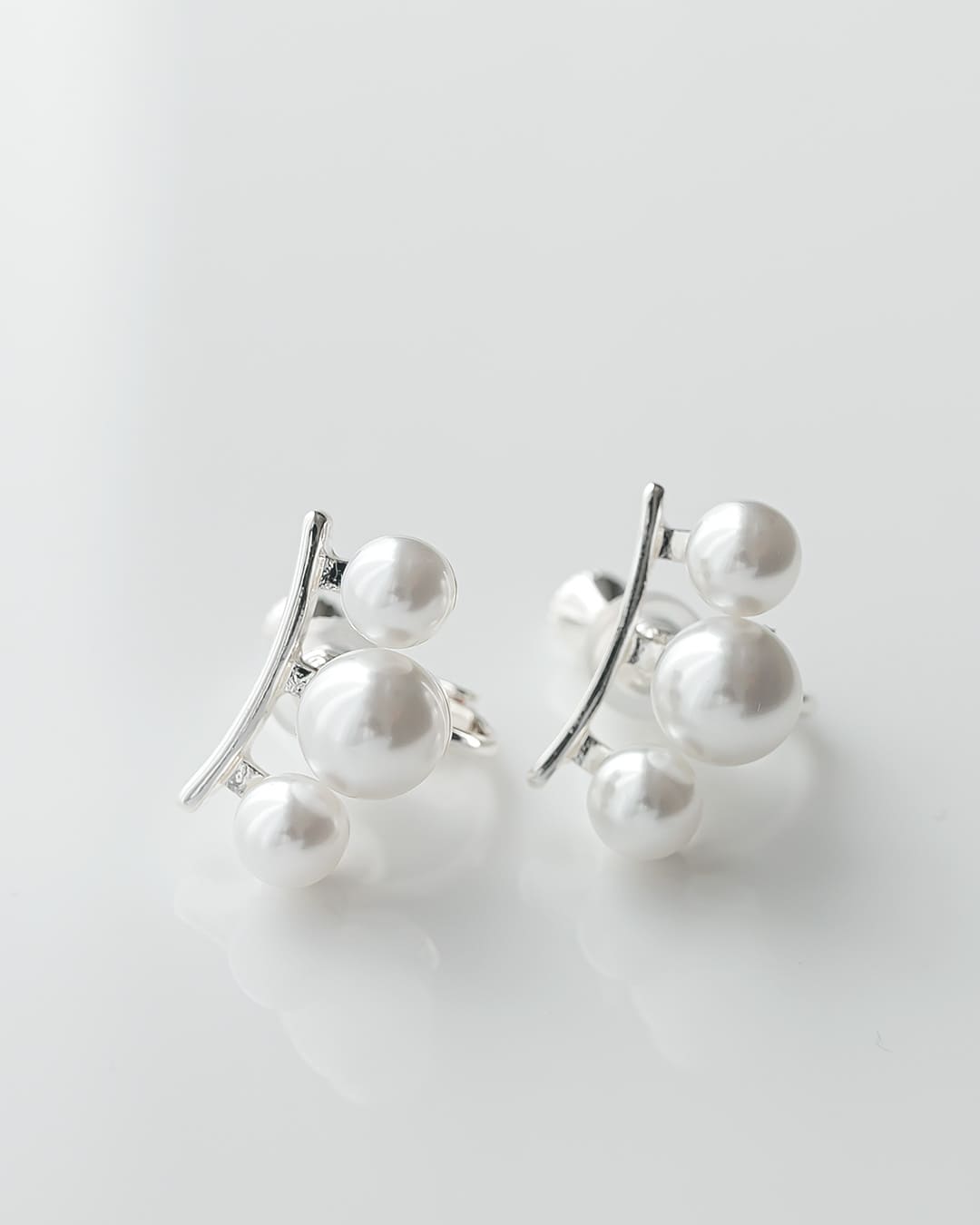 【18KGP】3連パールミニイヤリング