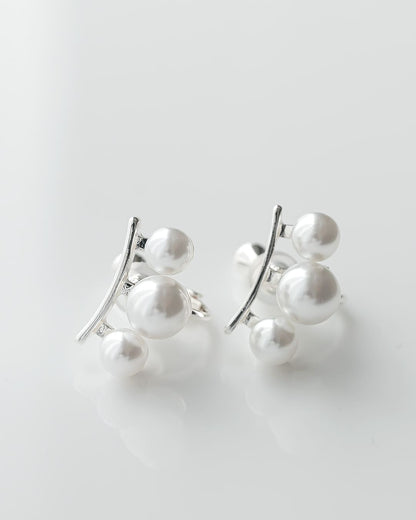 【18KGP】3連パールミニイヤリング