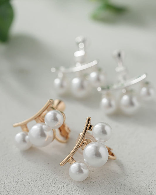 【18KGP】3連パールミニイヤリング