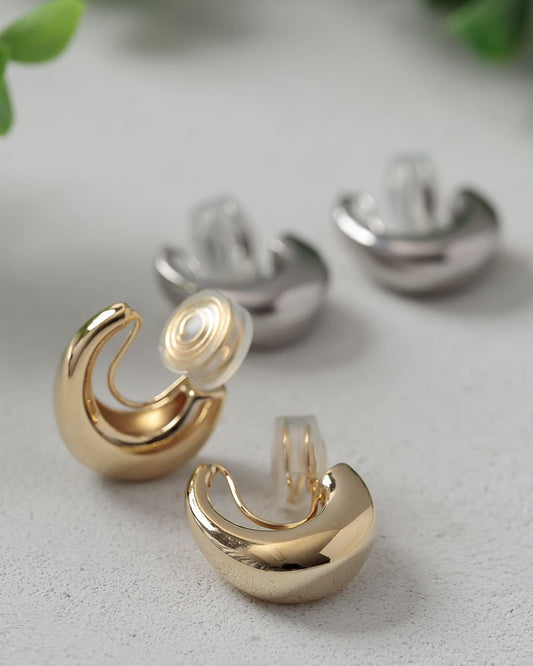 【14KGP】Uラインフープイヤリング